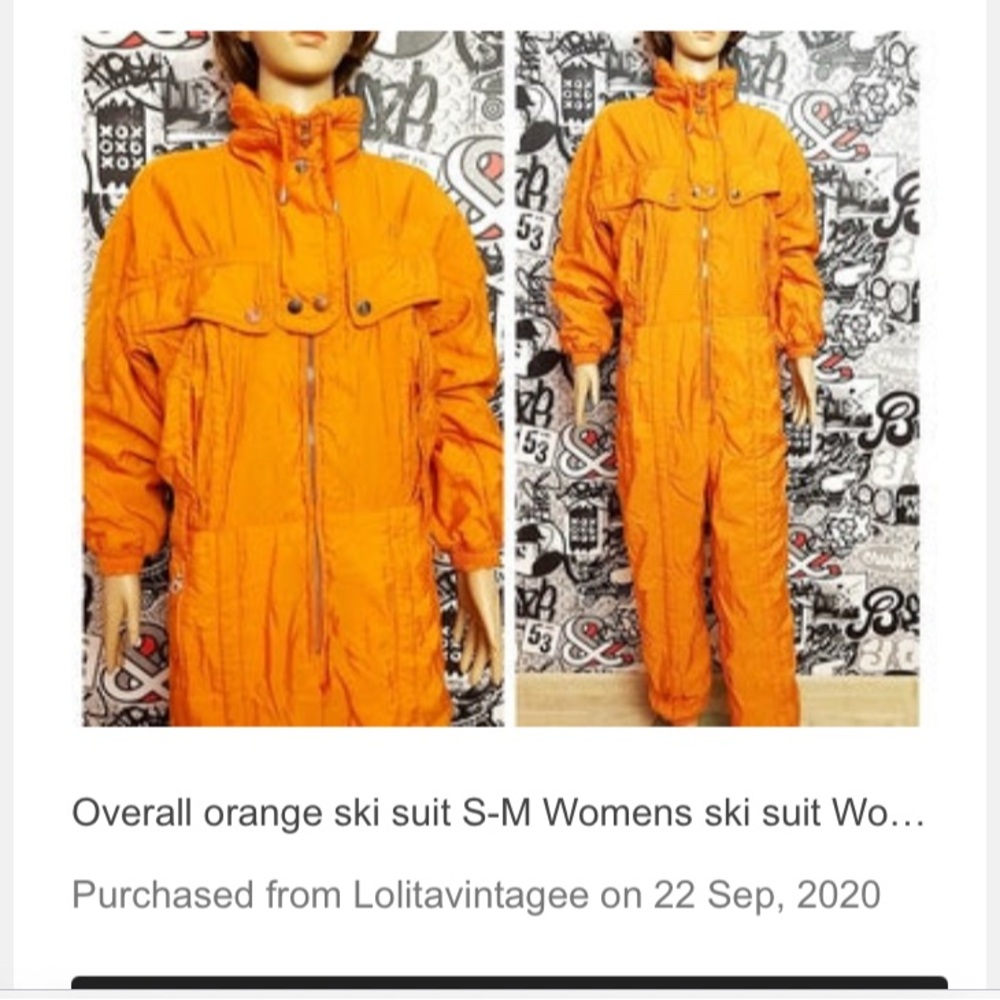 Vintage Made-in Italy Women's Orange Ski & Snow Jacket